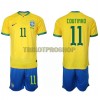 Original Trikotsatz Brasilien Philippe Coutinho 11 Heimtrikot WM 2022 Für Kinder